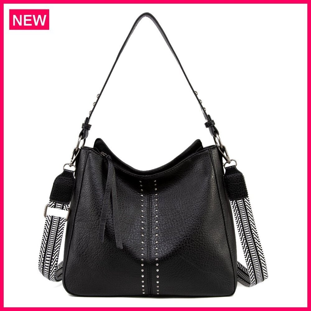 Medium Vegan Leather Hobo Bag with Adjustable Strap, Large Capacity Tote Purse